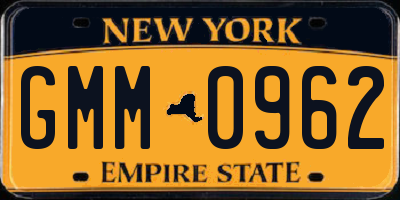 NY license plate GMM0962