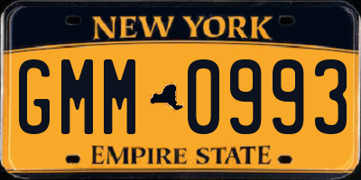 NY license plate GMM0993