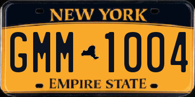 NY license plate GMM1004