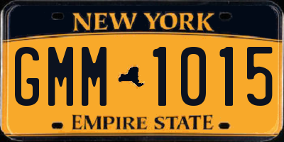 NY license plate GMM1015