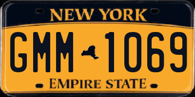 NY license plate GMM1069