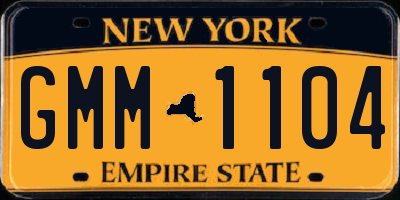 NY license plate GMM1104