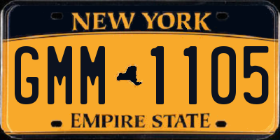 NY license plate GMM1105