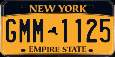 NY license plate GMM1125