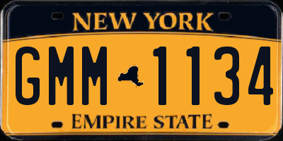 NY license plate GMM1134