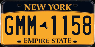 NY license plate GMM1158