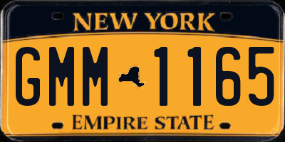 NY license plate GMM1165