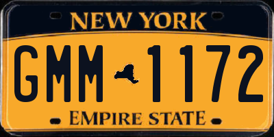 NY license plate GMM1172