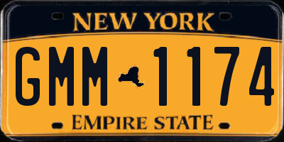 NY license plate GMM1174