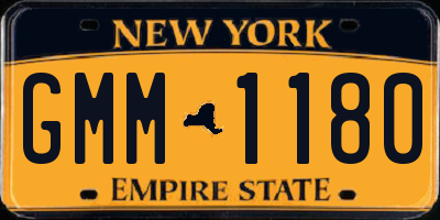 NY license plate GMM1180