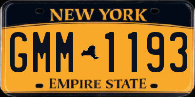 NY license plate GMM1193