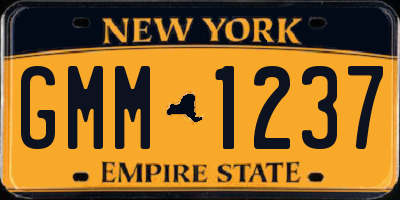 NY license plate GMM1237