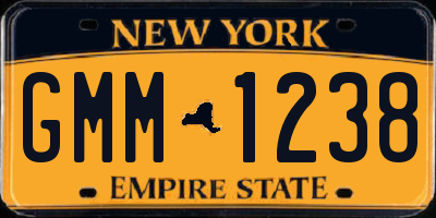 NY license plate GMM1238