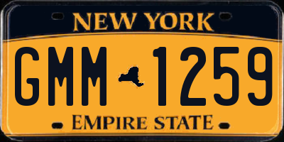 NY license plate GMM1259