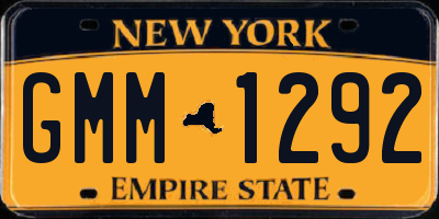 NY license plate GMM1292
