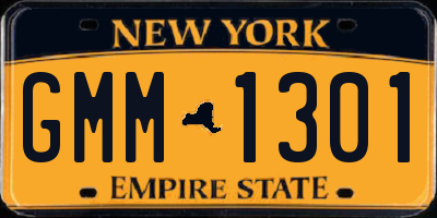 NY license plate GMM1301