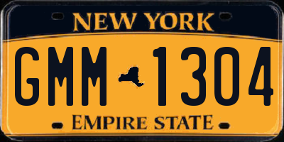 NY license plate GMM1304