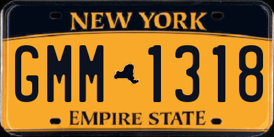 NY license plate GMM1318
