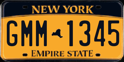 NY license plate GMM1345