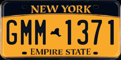 NY license plate GMM1371