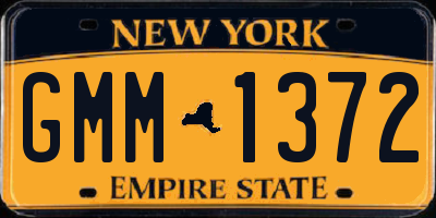 NY license plate GMM1372