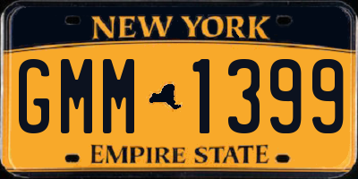 NY license plate GMM1399