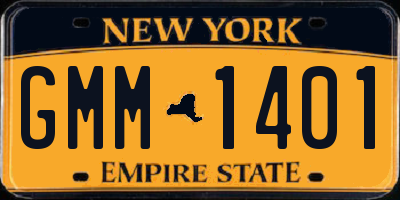 NY license plate GMM1401