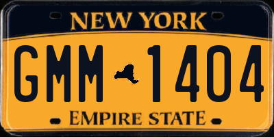 NY license plate GMM1404