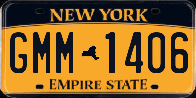 NY license plate GMM1406
