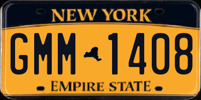 NY license plate GMM1408