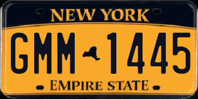 NY license plate GMM1445