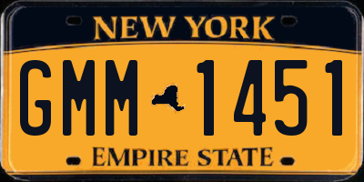 NY license plate GMM1451