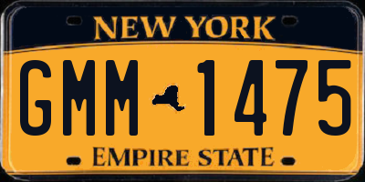 NY license plate GMM1475
