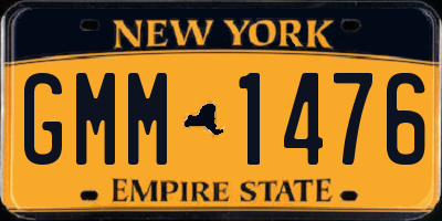 NY license plate GMM1476