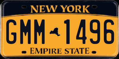 NY license plate GMM1496