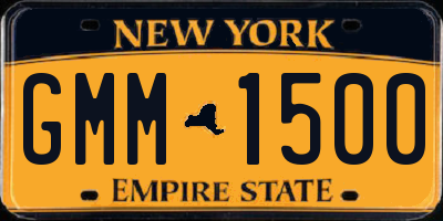 NY license plate GMM1500