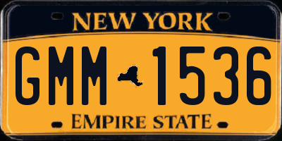 NY license plate GMM1536