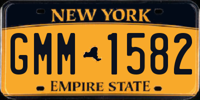 NY license plate GMM1582