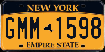 NY license plate GMM1598