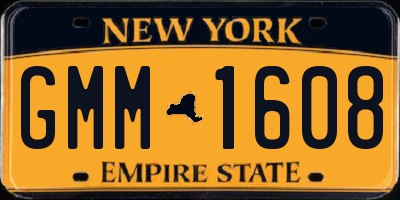 NY license plate GMM1608