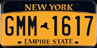 NY license plate GMM1617