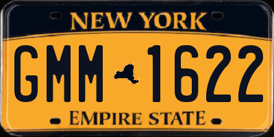 NY license plate GMM1622