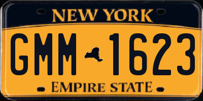 NY license plate GMM1623