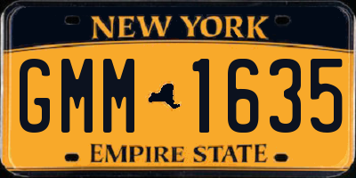 NY license plate GMM1635