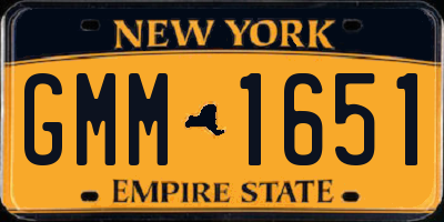 NY license plate GMM1651