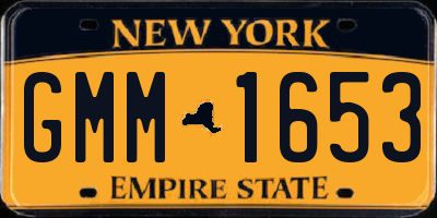 NY license plate GMM1653