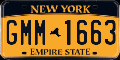 NY license plate GMM1663