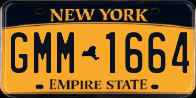NY license plate GMM1664