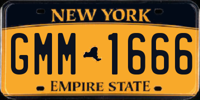 NY license plate GMM1666