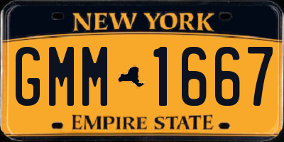 NY license plate GMM1667